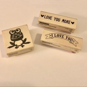 Set of 3 Rubber Stamps ❤️❤️❤️ - NEW